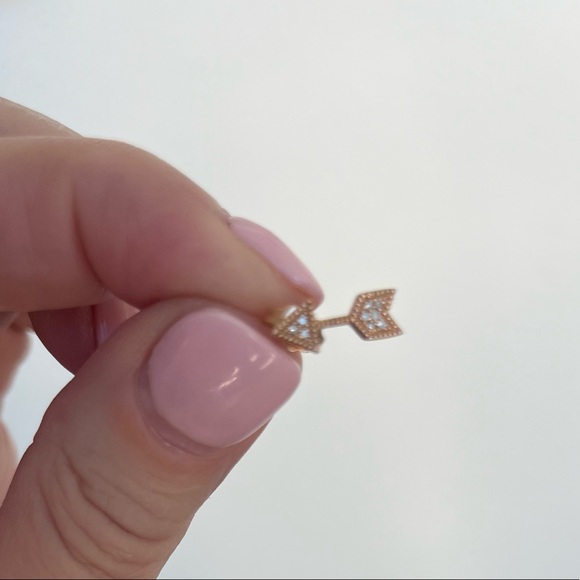 Rose gold (14k) pave diamond earrings - Picture 3 of 6
